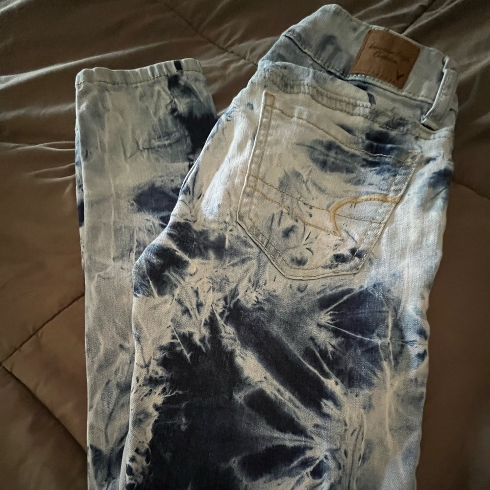 American Eagle Acid-Wash Jeggings Size 0 - Picture 1 of 4